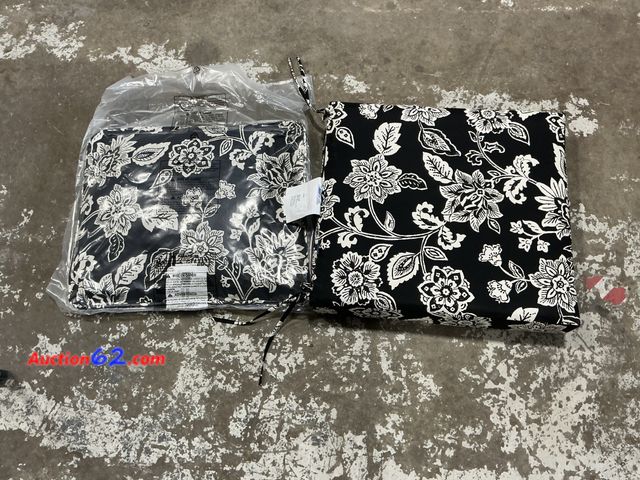 Lot 44-1129p - Black &amp; White Floral Chair Cushions Appears New, A basic inspection has been given to this item. Sold AS-IS. See All Photo's Not Tested