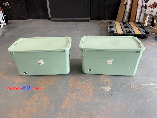 Lot 44-975j - $85 Retail price - Brightroom Wheeled Latching Storage Tote 45 Gallon - Lot of 2 See All Photo's Not Tested Appears New, A basic inspection ...