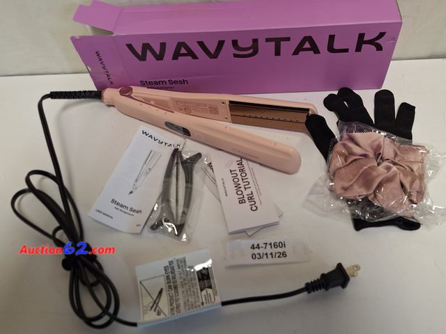 Lot 44-7160i - Wavytalk steam hair straightener E-Commerce Return, A basic inspection has been given to this item. Sold AS-IS. Not Tested