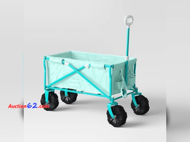 Lot 44-1691w - $100 Retail price - Flat Folding Wagon Without Cargo Net Aqua - Sun Squad™ Not Tested See All Photo's Appears New, A basic inspection has be...