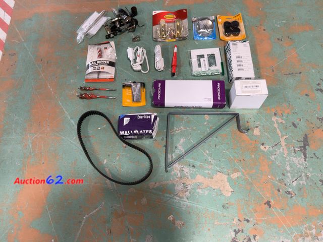 Lot 44-912p - Command, Enerlites, Procare Assorted Hardware, Electrical, &amp; Tool Lot - Wall Plates, Hooks, Drill Bits, Cables, Belt, Bracket - New Open...