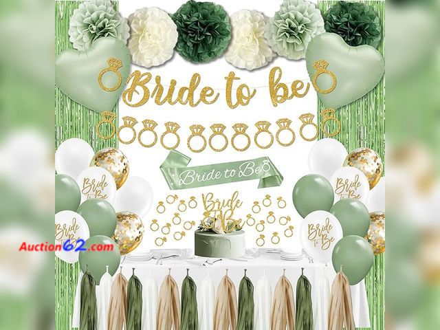 Lot 44-9062i - Sage Green Bachelorette Party Decoration Appears New, A basic inspection has been given to this item. Sold AS-IS.