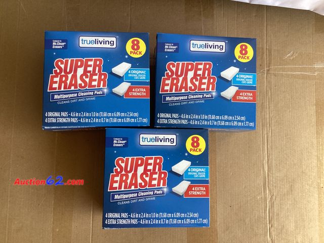 Lot 44-7732j - Lot of (3) 8 packs of Super Erasers.  Appears New, A basic inspection has been given to this item. Sold AS-IS. See All Photo's