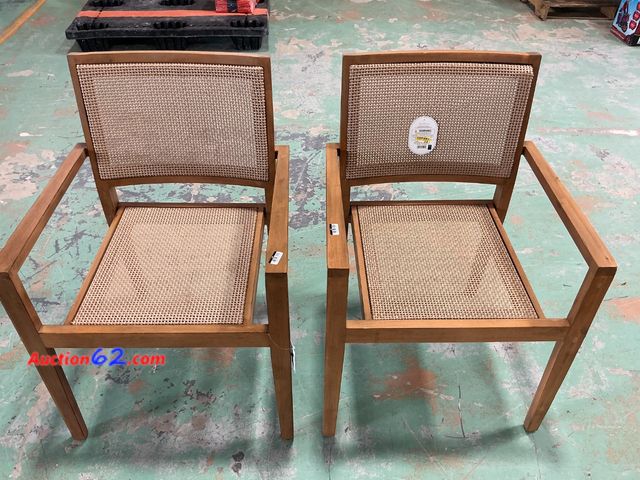 Lot 44-1390m - Set of 2 Target "Wood Cane" Arm Chairs E-Commerce Return, A basic inspection has been given to this item. Sold AS-IS. See All Photo's Not Te...