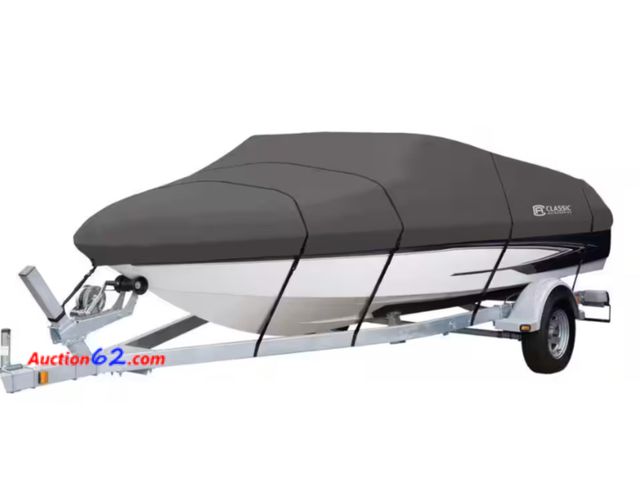 Lot 44-30g - Retail value $180- StormPro 20 ft. - 22 ft. Heavy Duty Boat Cover Appears New, A basic inspection has been given to this item. Sold AS-IS. S...