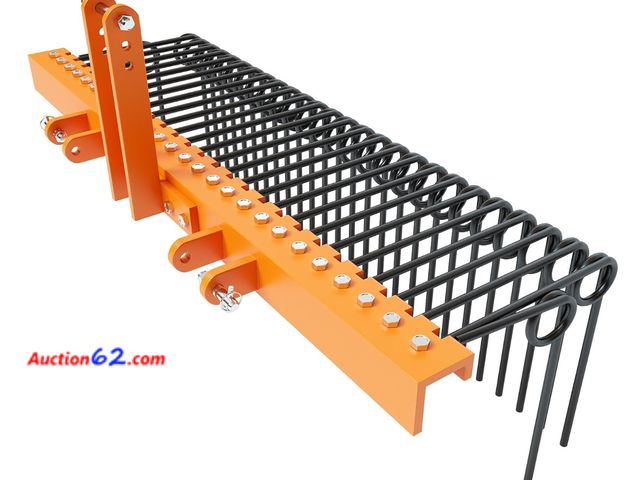 Lot 44-77z - Pine Straw Needle Rake, 3 Point Tractor Rake, Heavy Steel Durable Powder Coated Steel - Unknown Size...