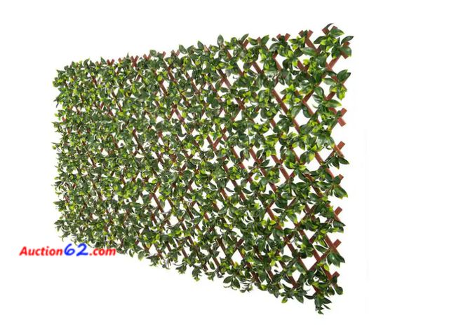 Lot 44-1506w - Expandable Pvc Trellis Hedges 36 in. X 72 in. Gardenia Artificial Leaf Not Tested See All Photo's Appears New, A basic inspection has been g...