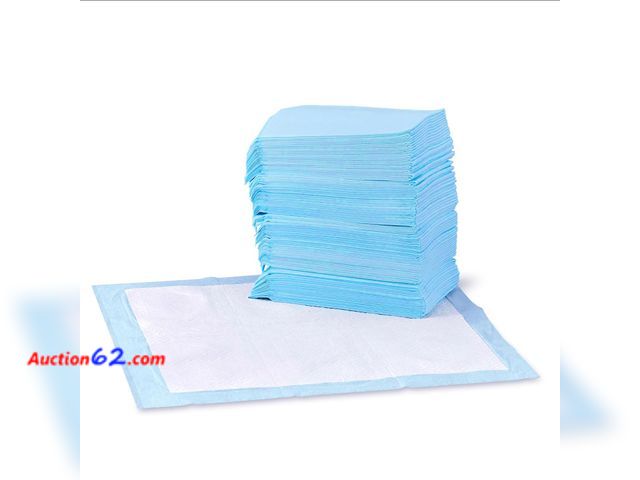 Lot 44-240p - Amazon Basics Dog and Puppy Pee Pads, 5-Layer Leak-Proof Super Absorbent, Quick-Dry Surface, Potty Training, Regular (22x22"), 150 Count, Bl...