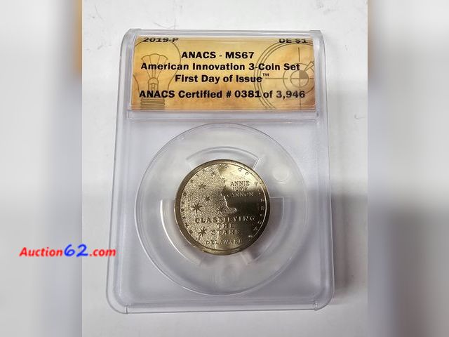 Lot 44-8335b - 2019 P INNOVATION DOLLAR GRADED MS67 (MINT STATE) BY ANACS. DELAWARE COIN HONORING ANNIE JUMP CANNON (DECEMBER 11, 1863 – APRIL 13, 1941). S...