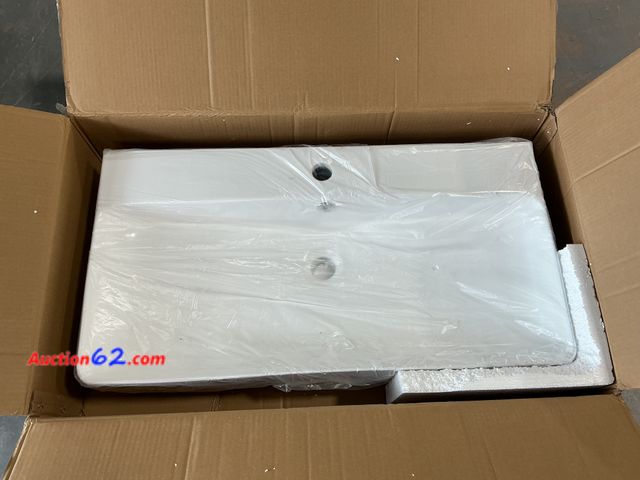 Lot 44-4032e - Lot of (1) White Ceramic Basin Sink Appears New, A basic inspection has been given to this item. Sold AS-IS. See All Photo's Not Tested Unma...