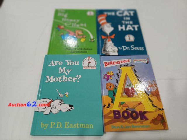 Lot 44-2107w - Four new hardback books.  The Cat in the Hat.  The Big Honey Hunt, Are you My Mother.  Berenstain's A book.  See photos. Appears New, A basi...