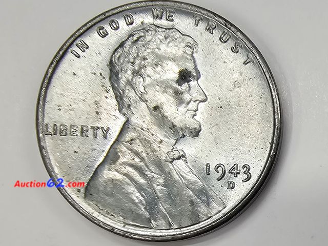 Lot 44-8345f - 1943-D LINCOLN WORLD WAR II STEEL CENT. MINTED IN DENVER. UNCIRCULATED.-NT