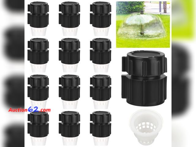 Lot 44-2560e - Geelin 12 Pcs 1/2 Inch Shrub Sprinkler Head with Flow Control, 360 Degree Irrigation Heads Adjustable Full Spray Flood for Flower Beds, Fore...
