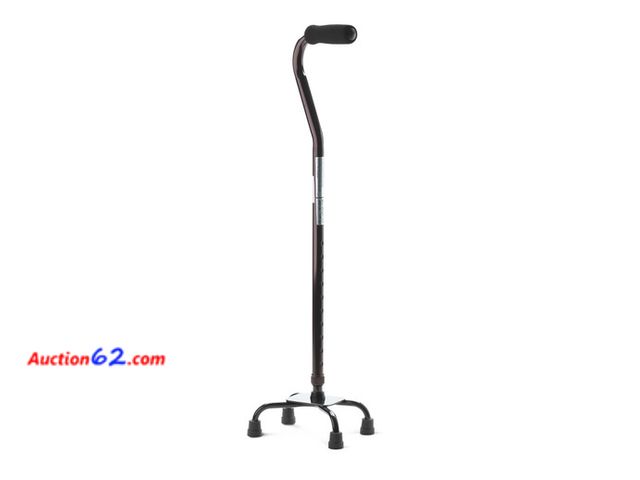 Lot 44-1580j - Medline Aluminum Quad Cane, Small Base, Black Appears New, A basic inspection has been given to this item. Sold AS-IS. See All Photo's Not T...