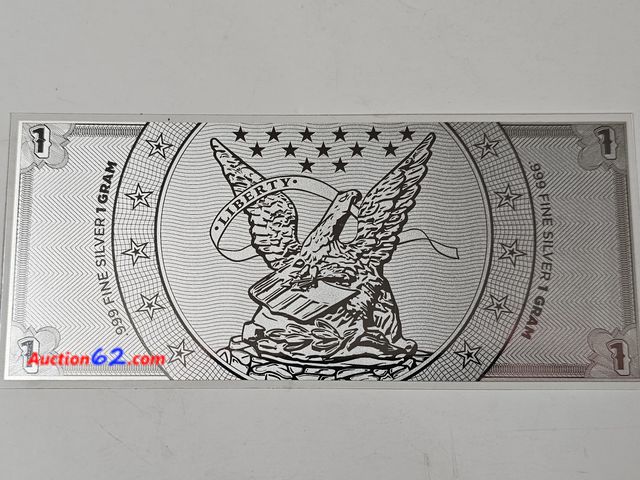 Lot 44-8345j - *BEAUTIFUL* ONE (1) GRAM .999 FINE PURE SILVER TRIBUTE NOTE! MADE BY APMEX-NT