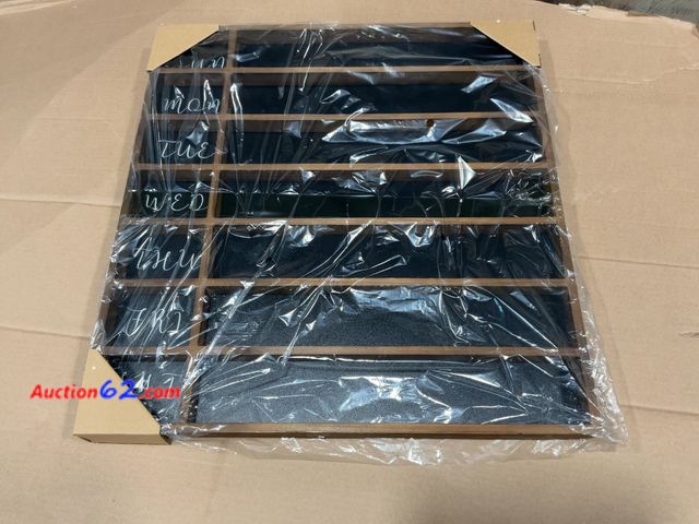 Lot 44-1542t - 26 in. H X 24 in. W Wood 7-Day Week Chalkboard Appears New, A basic inspection has been given to this item. Sold AS-IS. Not Tested See All P...
