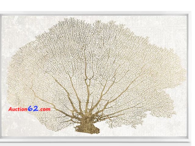 Lot 44-283p - Oliver Gal Gold Coral Fan Wall Art- See Photos For Measurements  E-Commerce Return, A basic inspection has been given to this item. Sold AS-...
