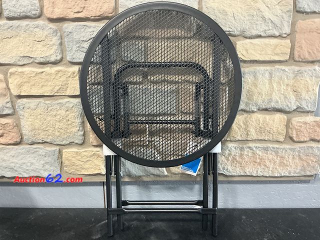 Lot 44-1367m - 18" Metal Mesh Patio Accent Table Black - Room Essentials™ E-Commerce Return, A basic inspection has been given to this item. Sold AS-IS. No...