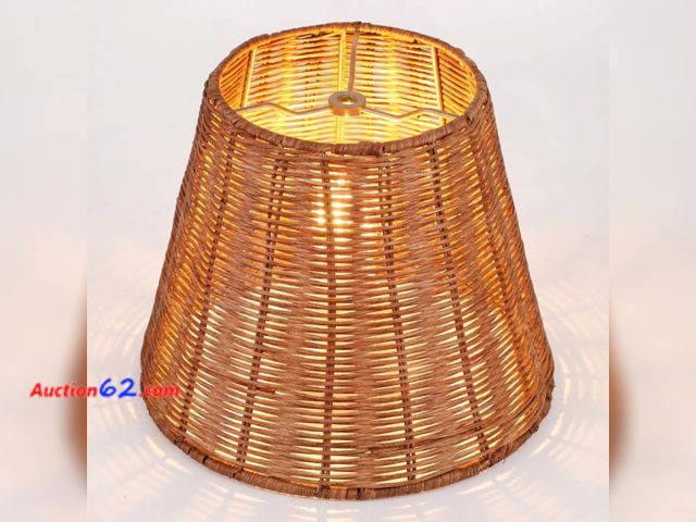 Lot 44-409o - Lot Of 2 - Kittmip Empire Natural Rattan Spider Lamp Shade Handwoven Indonesian Rattan, Large Woven Lampshade for Table &amp; Floor Lamps, B...