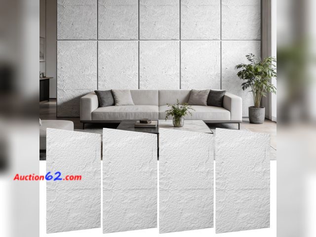 Lot 44-115 - $114.99 Retail price - 3D Faux Stone Wall Panels, 4PCS PU Stone Panels-47.24"x23.62" Wainscoting Panels for Interior Wall Decor, Waterproof ...