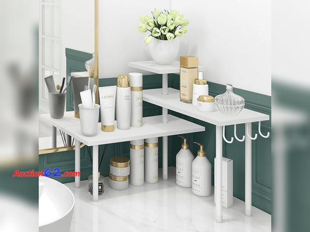Lot 44-9146b - Homode Kitchen Countertop Organizer Corner Shelf, Bathroom Appears New, A basic inspection has been given to this item. Sold AS-IS.