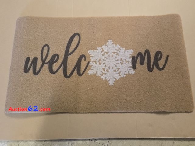 Lot 44-6529t - Winter-Chirstmat Welcome-Snowflake -Doormat-Outdoor-Entrance Non-Slip Coir(30 * 17inch) Appears New, A basic inspection has been given to th...