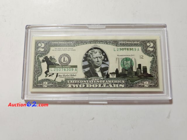 Lot 44-8322q - KENTUCKY ENHANCED $2 STATE BILL. HAS CAPITAL AND A KENTUCKY DERBY RACING HORSE WITH JOCKEY.-NT