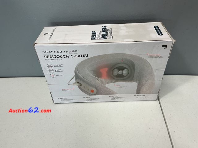 Lot 44-2644w - Sharper Image Real-Touch Shiatsu Neck Massager - Gray Appears New, A basic inspection has been given to this item. Sold AS-IS. Not Tested Se...