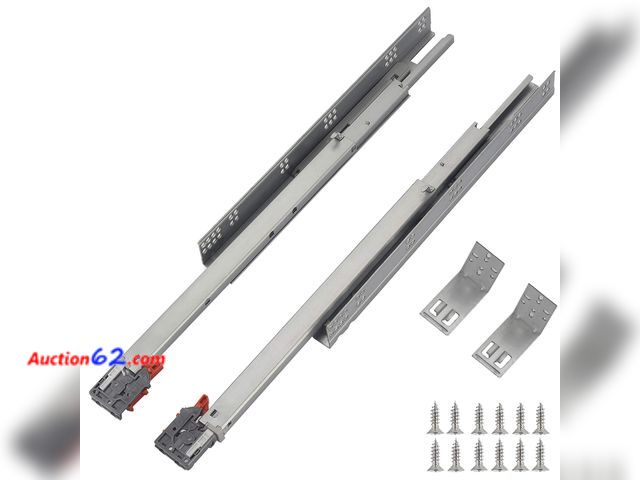 Lot 44-1630o - Under Mount Drawer Slides 15 inch (1 Pair), Full Extension Soft Close Concealed Drawer Runners, Come with Mounting Screws and Brackets See A...