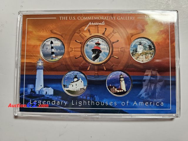 Lot 44-8337q - THE US COMMEMORATIVE GALLERY LEGENDARY LIGHTHOUSES OF AMERICA COLORIZED STATE QUARTER SET W/BODIE ISLAND, ST. AUGUSTINE, OLD POINT LOMA, CAP...