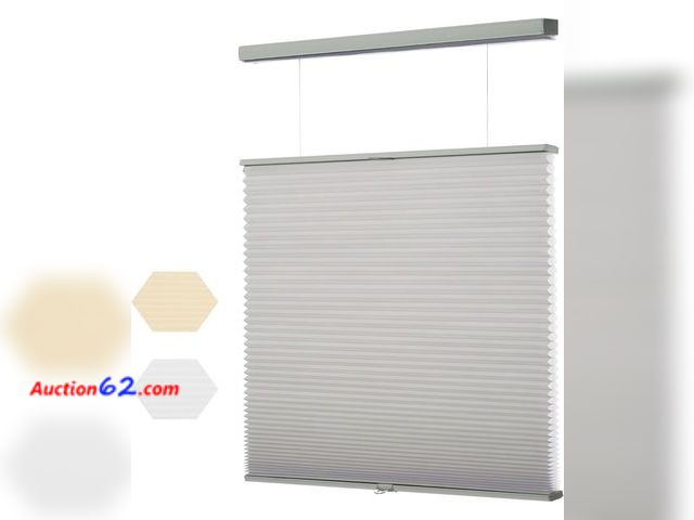 Lot 44-7456r - Lot of (2)  1.5 inch cordless light room darkening honeycomb blinds 34.5" W × 64" H, gray Appears New, A basic inspection has been given to ...