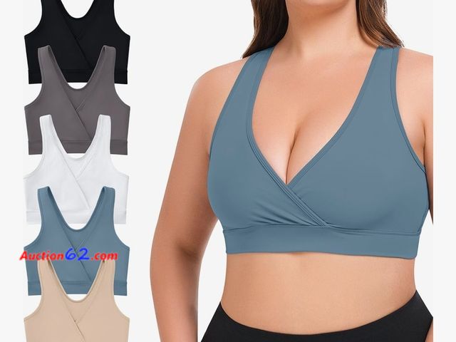 Lot 44-6526r - Size Small VIMMYTHS Women Maternity Pregnancy Nursing Bras for Breastfeeding - 5Pack - Racerback Comfrotable Bralette Appears New, A basic i...