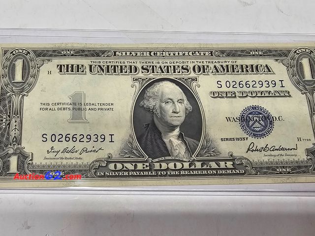 Lot 44-8329b - 1935 F SERIES $1 SILVER CERTIFICATE. REALLY NICE CRISP UNCIRCULATED NOTE!-NT