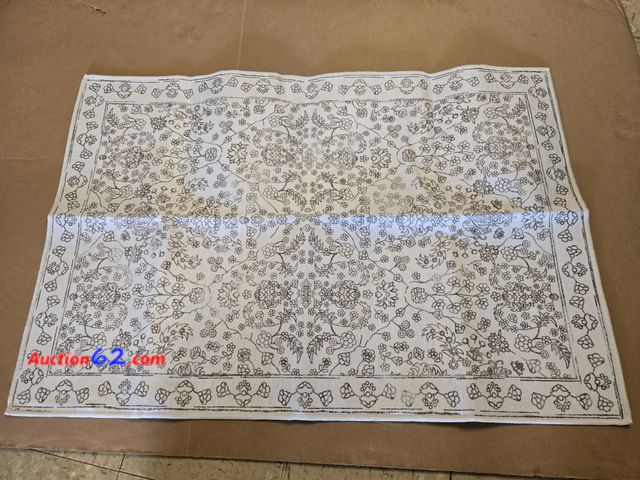 Lot 44-6660w - PureCozy Floral Area Rug 2x3 Washable Entryway Taupe Carpet Non Slip Small Door Mat Boho Thin Appears New, A basic inspection has been given...