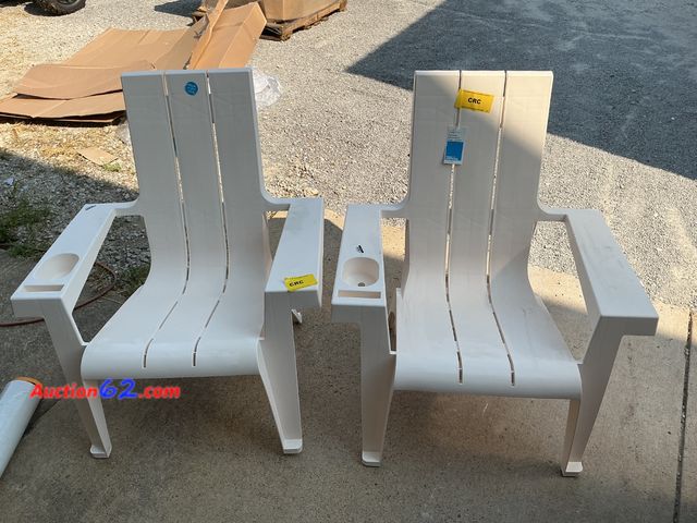 Lot 44-230 - $150 Retail price - Room Essentials Stacking Adirondack Chairs - Cream Set of 2 See All Photo's E-Commerce Return, A basic inspection has be...