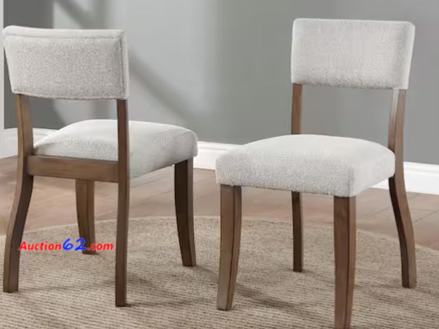 Lot 44-522t - Retail value $225- Wade Cream Fabric Side Chair Set of 2 Not Tested Appears New with box damage Loose Hardware