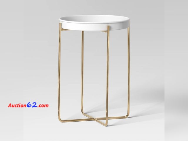 Lot 44-661f - Iron Indoor Outdoor Plant Stand White/Brass - Threshold™ See All Photo's Not Tested Appears New, A basic inspection has been given to this i...