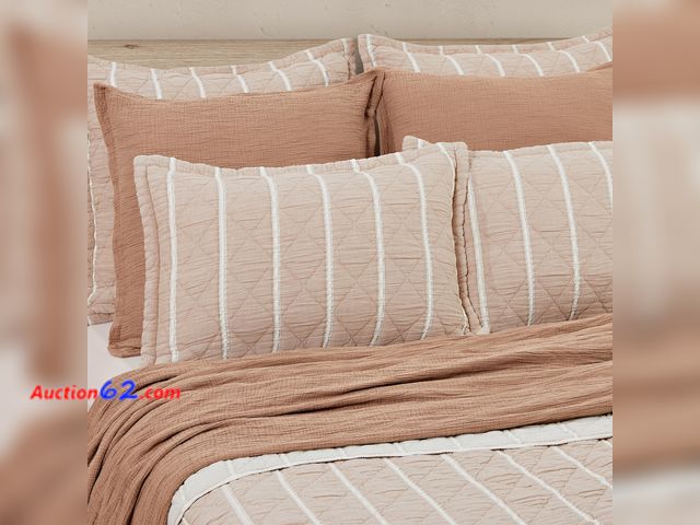 Lot 44-4004w - $107.83 Retail price - Five Queens Court Pacifica Coverlet or Sham, Orange Not Tested See All Photo's Appears New, A basic inspection has be...