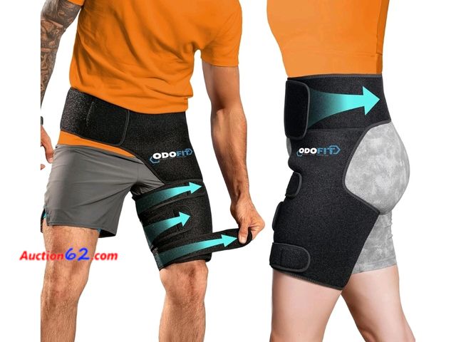 Lot 44-6515p - 5-in-1 Hip Brace for Women &amp; Men Sciatica Pain Relief Devices - Adjustable Groin, Thigh, Hamstring Compression Wrap - Comfortable Suppor...