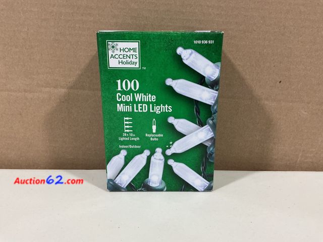 Lot 44-4007w - Home Accents Holiday 100 Cool White Mini LED Lights Indoor Outdoor Ships Quickly Not Tested See All Photo's Appears New, A basic inspection ...