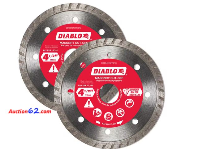 Lot 44-4047b - 4-1/2 in. Turbo Rim Masonry Diamond Cut Off Blade Value Pack (2-Pack) Appears New Not Tested