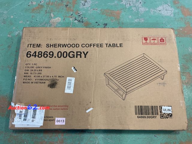 Lot 44-1303m - Sherwood Coffee Table - Grey Finish Not Tested See All Photo's E-Commerce Return, A basic inspection has been given to this item. Sold AS-IS...