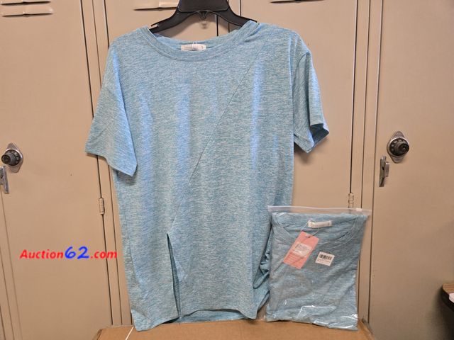 Lot 44-6608g - Lot of 2 Size Small Women's Maternity Shirts Split Side Crewneck Pregnant Clothes Short Sleeve Pregnancy Tops Blouses Appears New, A basic i...