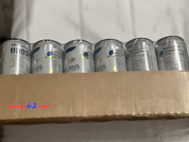 Lot 44-6143w - Case of 24 CELSIUS live fit sparkling Astro vibe. 12oz cans 0 sugar. 10 calories. Date 07/26. See All Photo's Not Tested Never opened, Facto...