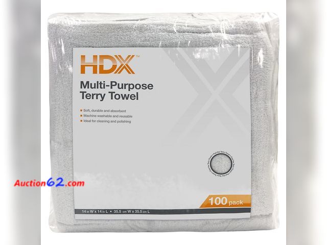Lot 44-1870i - 14 in. X 14 in. Terry Towels (100-Count) Appears New, A basic inspection has been given to this item. Sold AS-IS. See All Photo's Not Tested
