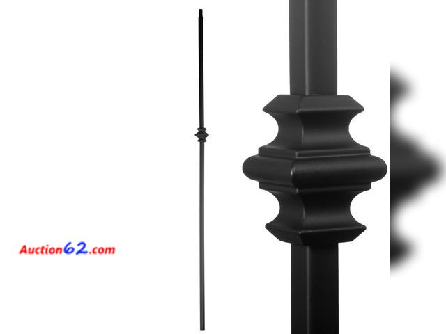Lot 44-2512e - S03 - Wrought Iron Balusters – Set of 10 Hollow Single Knuckle Balusters - Decorative Metal Balusters for Decks – Spiral Stair Railing - 1/2...