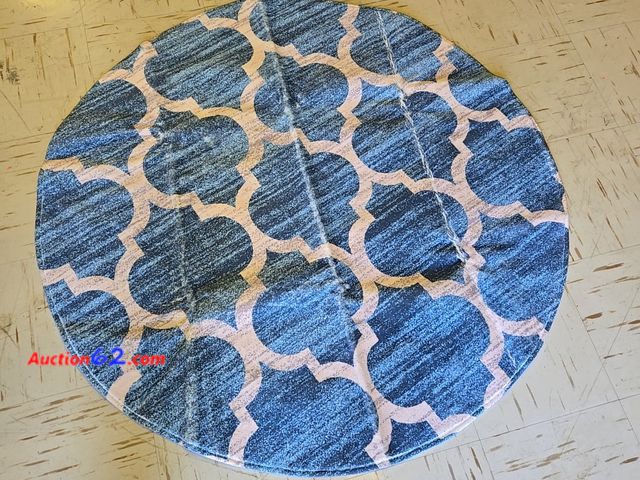 Lot 44-6511t - Lahome Moroccan Round Area Rug - 4' Diameter Faux Wool Non-Slip Appears New, A basic inspection has been given to this item. Sold AS-IS.