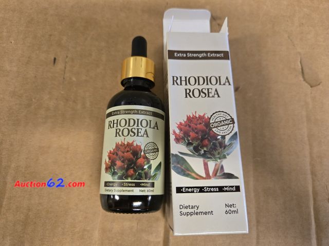 Lot 44-6645p - High Potency Rhodiola Rosea Tincture -Liquid Rhodiola Supplement for Stress Energy and Mood Support Appears New, A basic inspection has been...