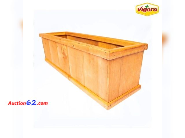 Lot 44-106f - 39.5 in. Brooklin Stained Brown Wood Planter Box (39.5 in. L X 11.5 in. W X 11.5 in. H) Appears New with box damage Dented See All Photo's