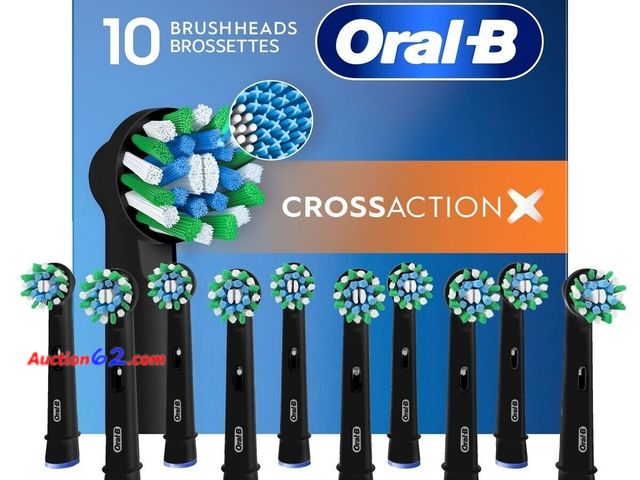 Lot 44-1667p - $55 Retail value- Oral-B CrossAction Electric Toothbrush Replacement Brush Head Refills, 10-pack Appears New, A basic inspection has been gi...
